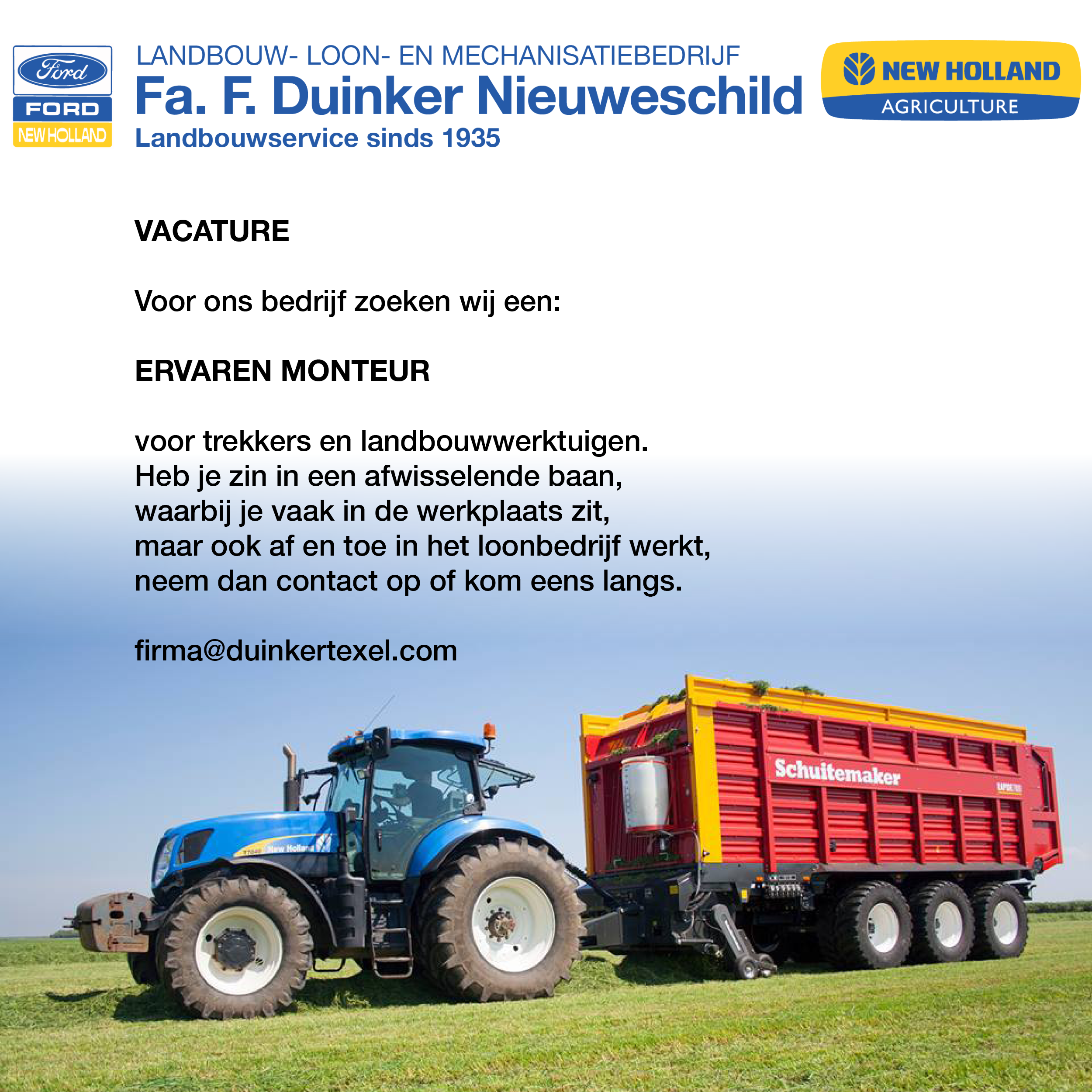 VACATURE ERVAREN MONTEUR
